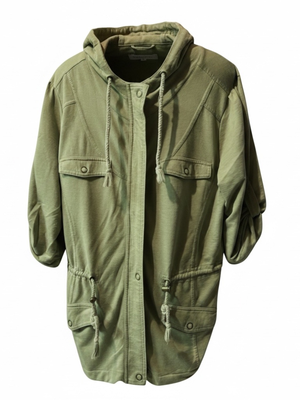 Olive green zip/snap front jacket